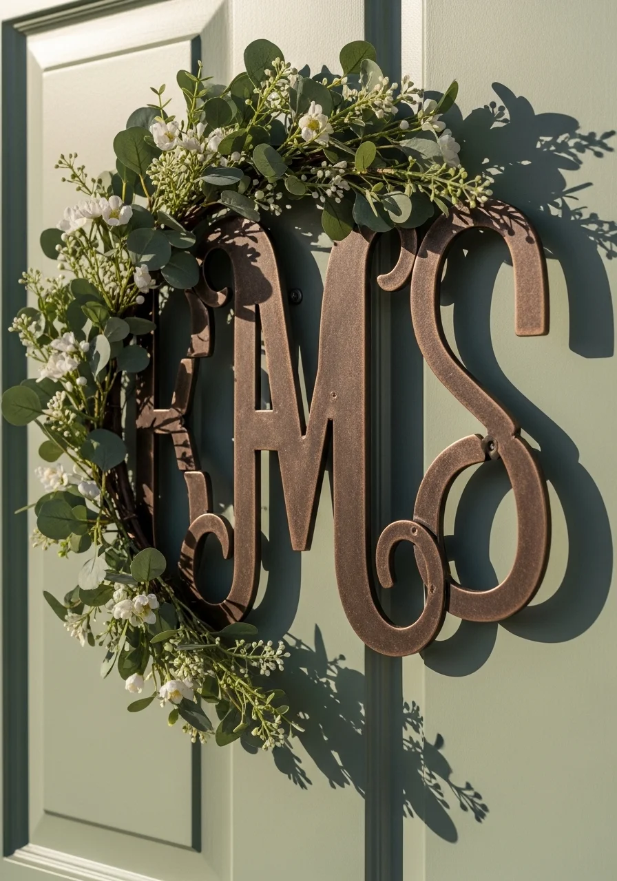 Add a Charming Sign or Monogram to Your Spring Door