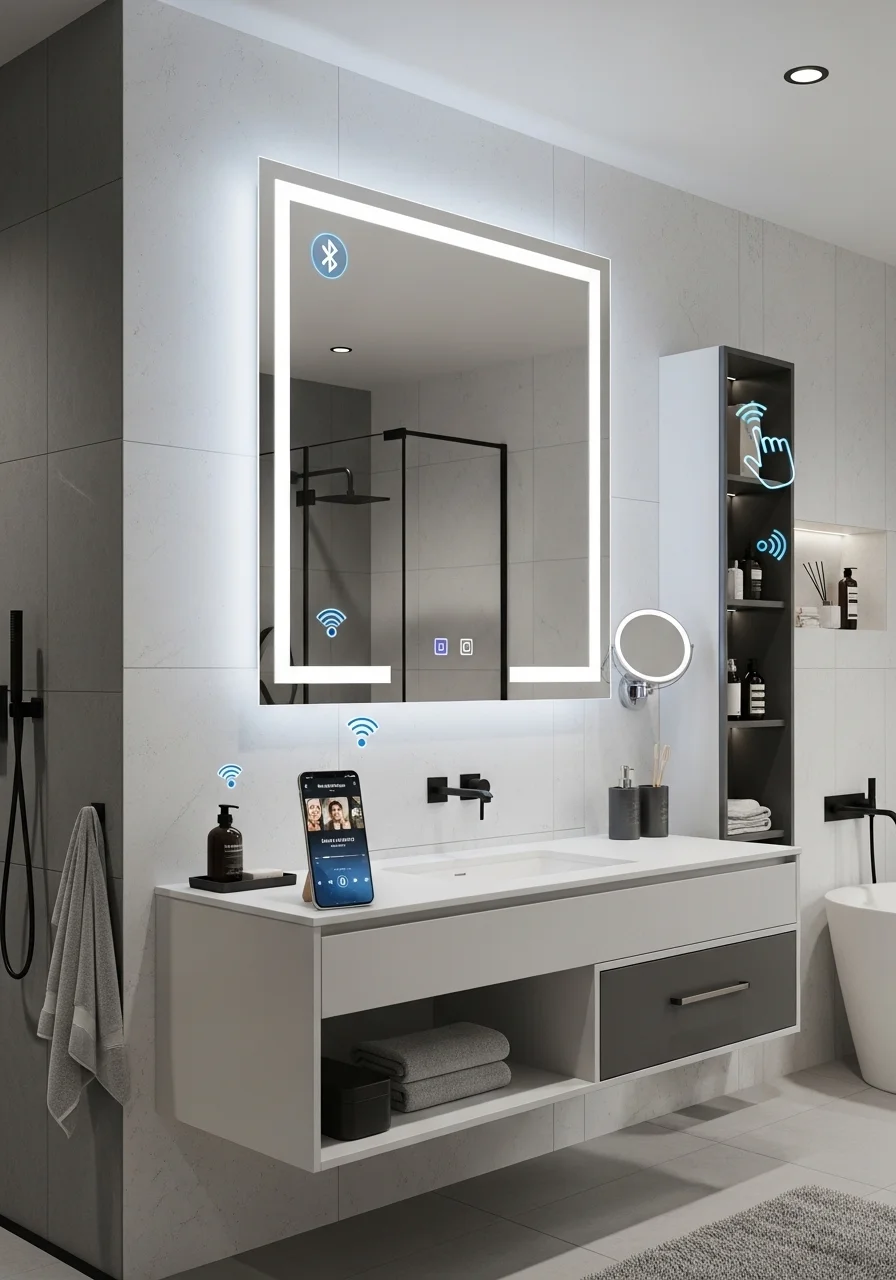 Bluetooth LED Bathroom Mirror with Speaker