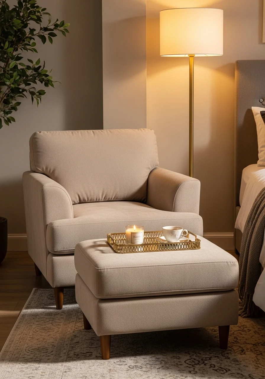 Chair and Ottoman Set