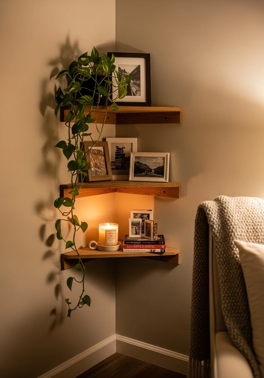 Corner Bedroom Shelves