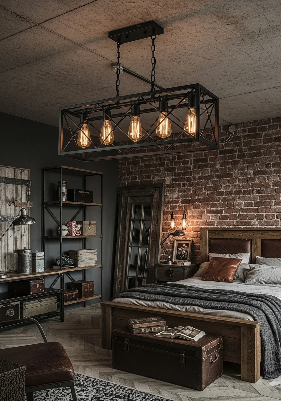 Industrial Black Metal Ceiling Light