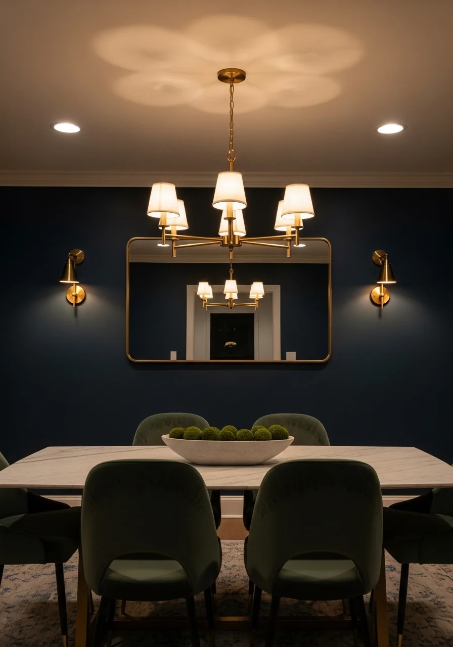Layered Dining Room Lighting Design