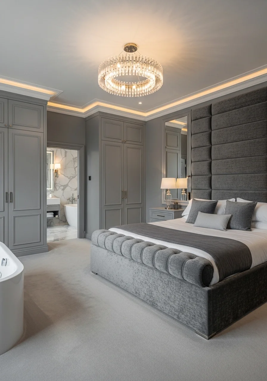 The Luxe Grey Master Bedroom Suite