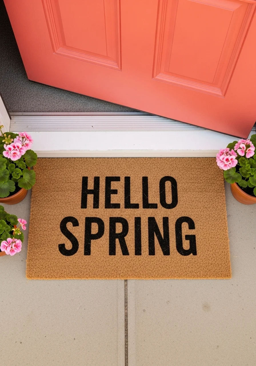 Welcome Guests With a Personalized Spring Door Mat