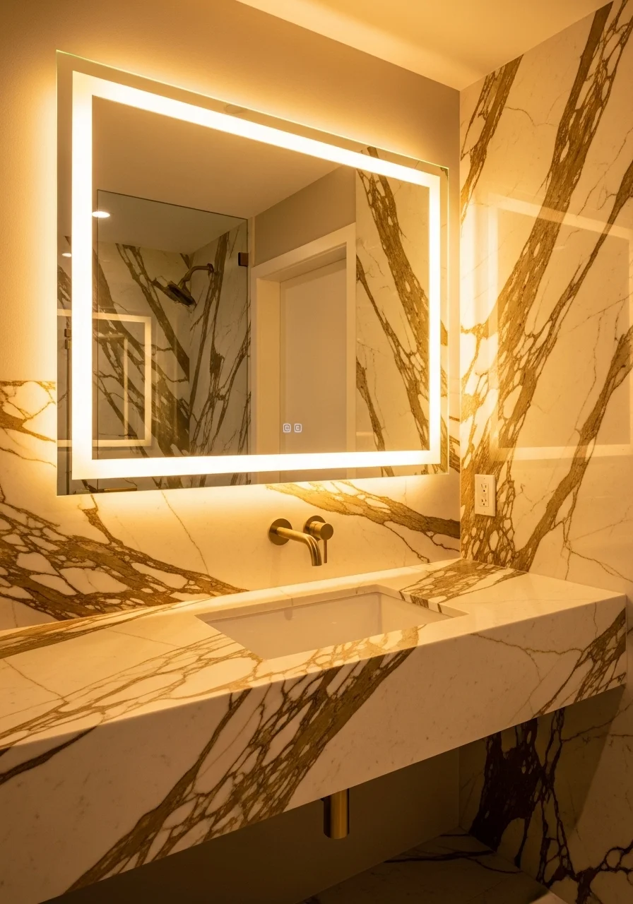 Calacatta Gold Marble Vanity Upgrade
