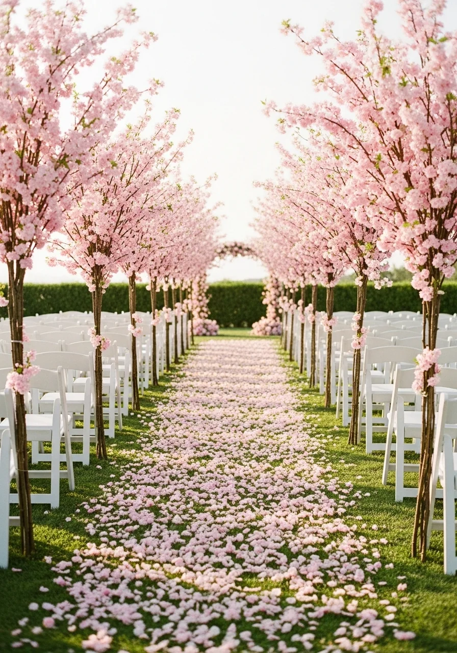 Cherry Blossom Aisle Décor