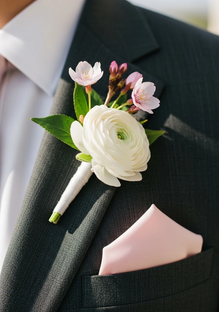 Cherry Blossom Groom and Groomsmen Style