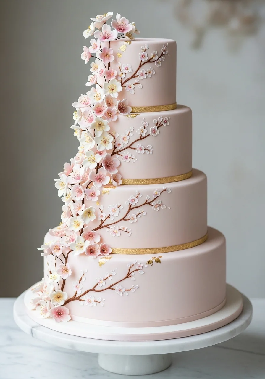 Cherry Blossom Wedding Cake