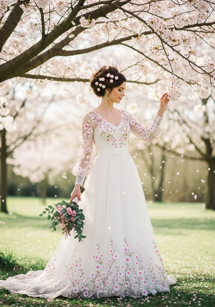 Cherry Blossom Wedding Dress Inspiration