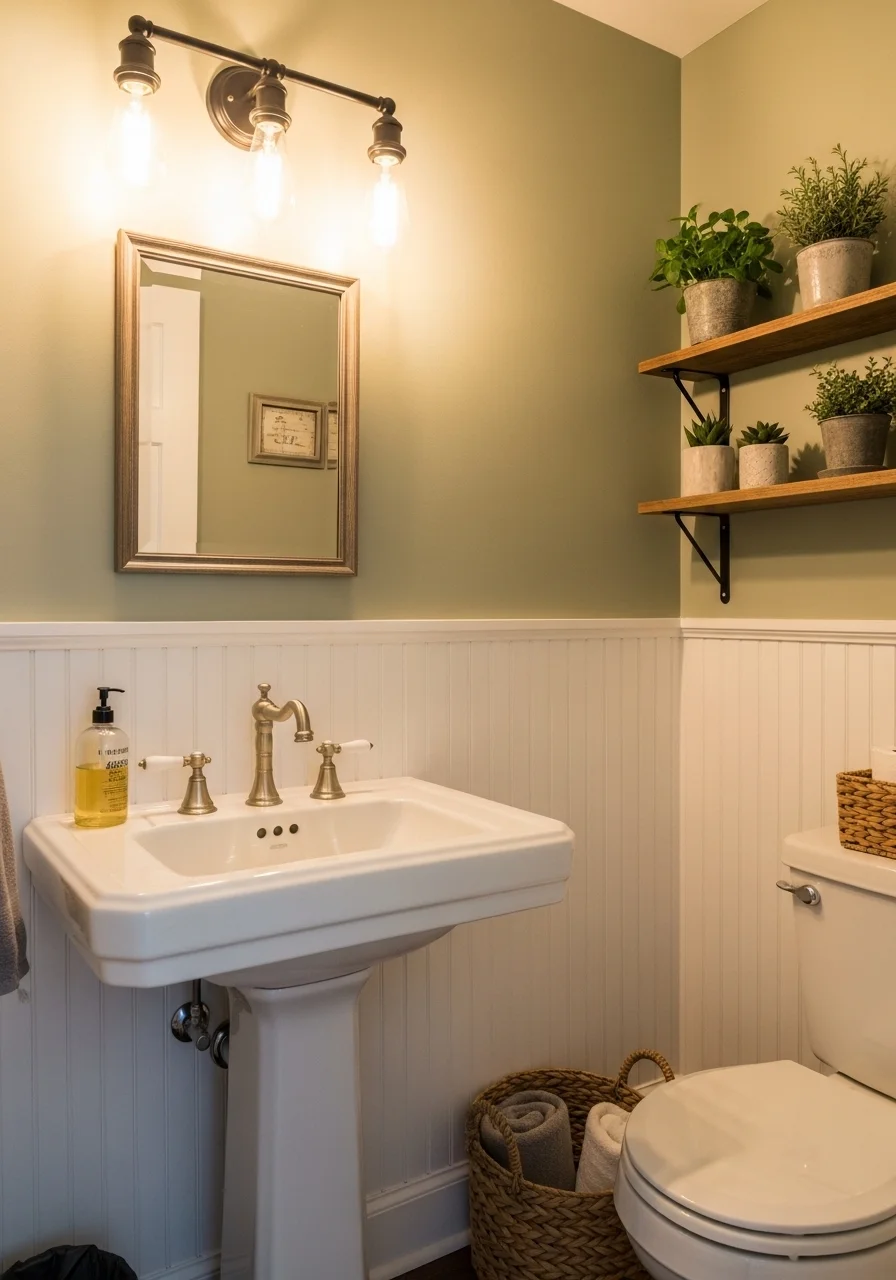Painted or Beadboard Bathroom Backsplash