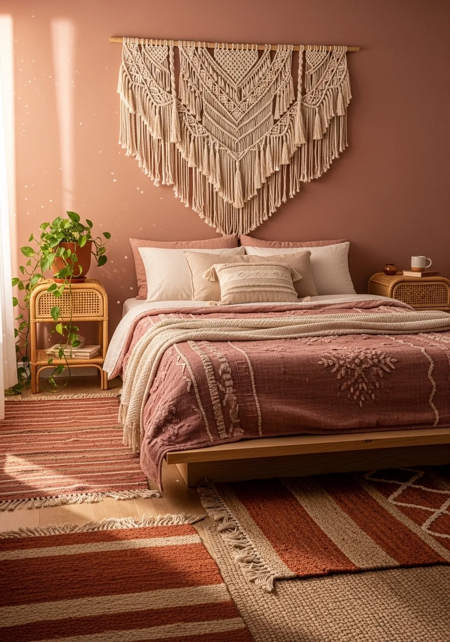 The Boho Dusty Pink Bedroom