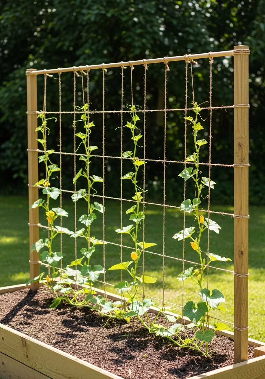 Use Simple String or Rope Trellis Systems to Grow Squash Vertically