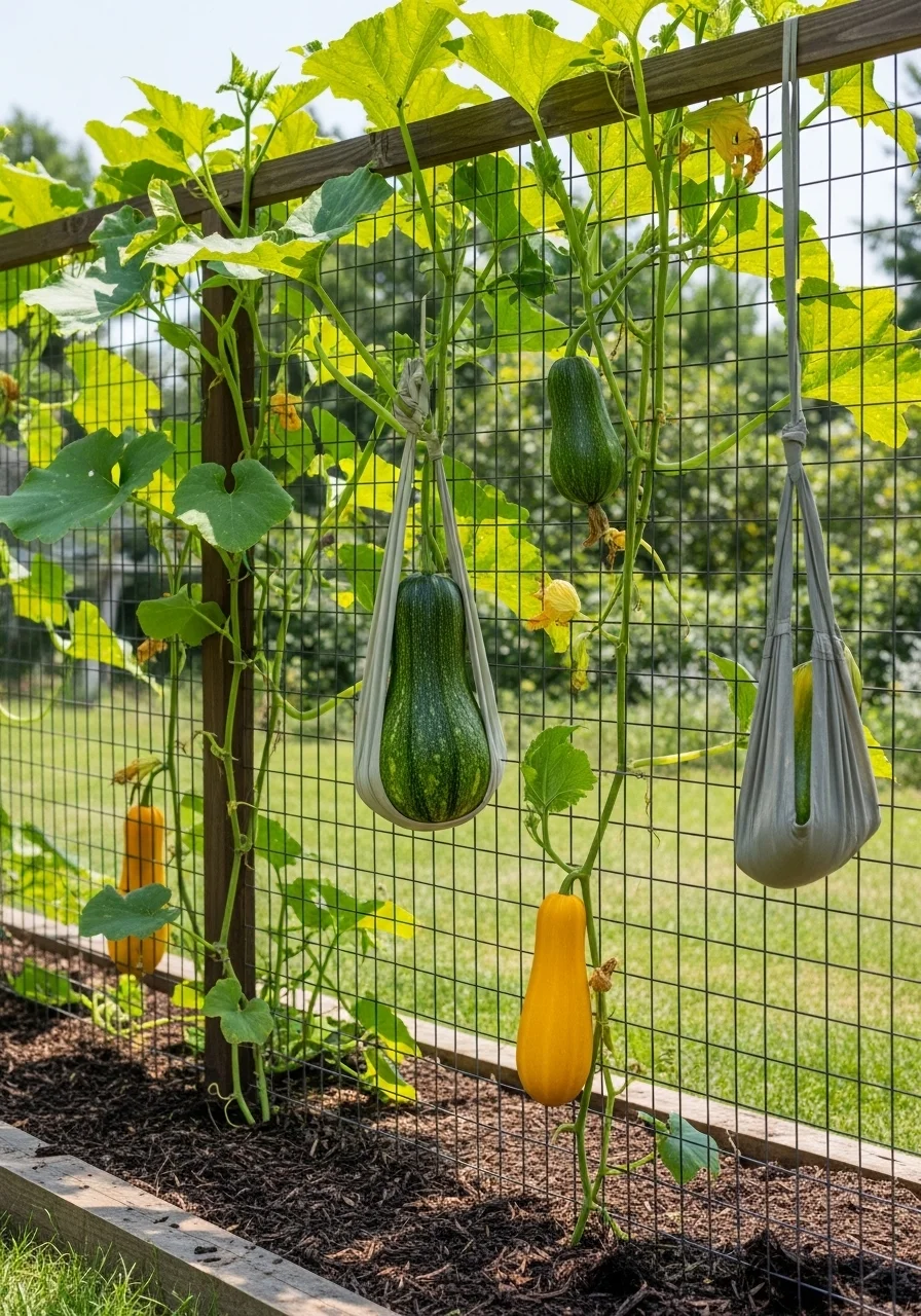 Use Your Existing Garden Fence to Grow Squash Vertically