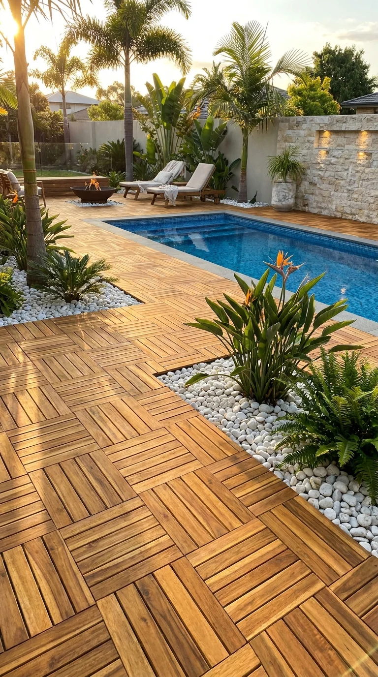 Interlocking Wood Deck Tiles