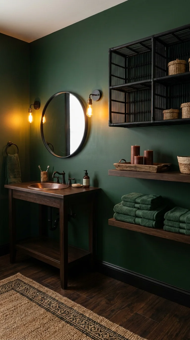 The Dark and Moody Boho Bathroom