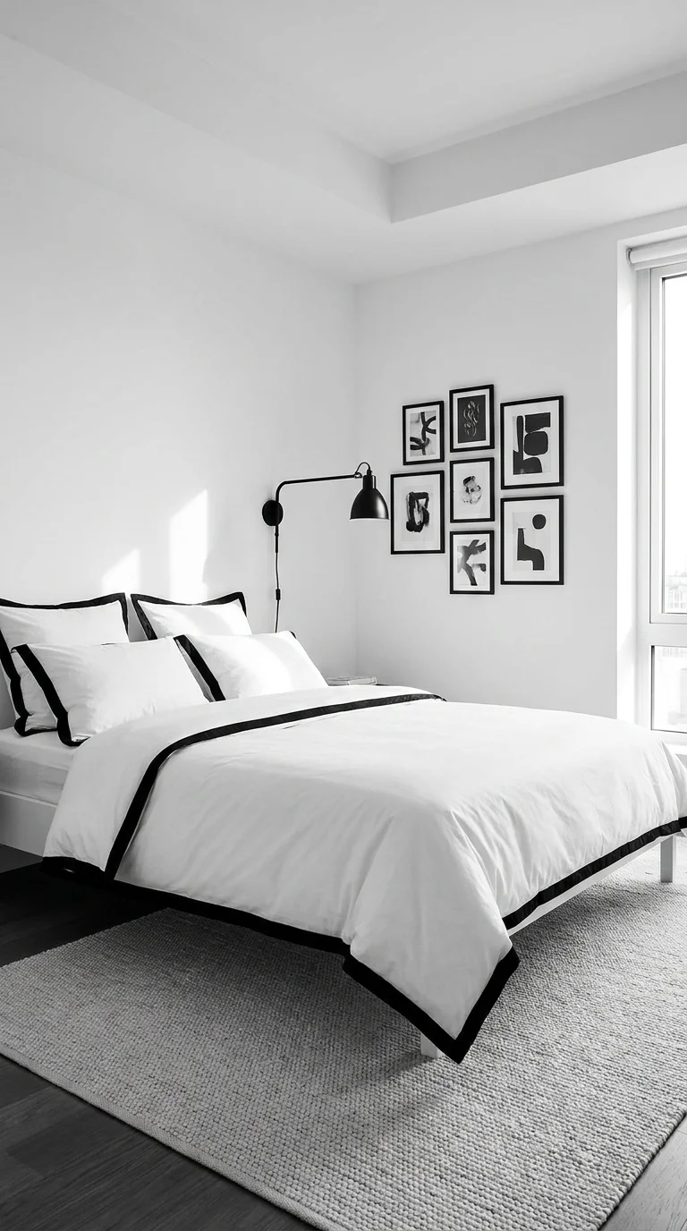 The Monochrome Minimalist Bedroom