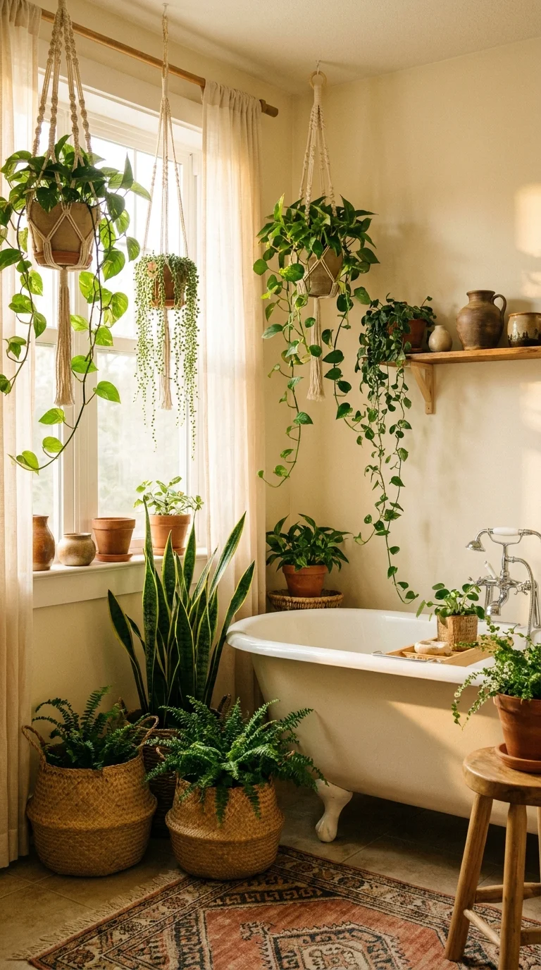 The Plant Lover's Boho Bathroom