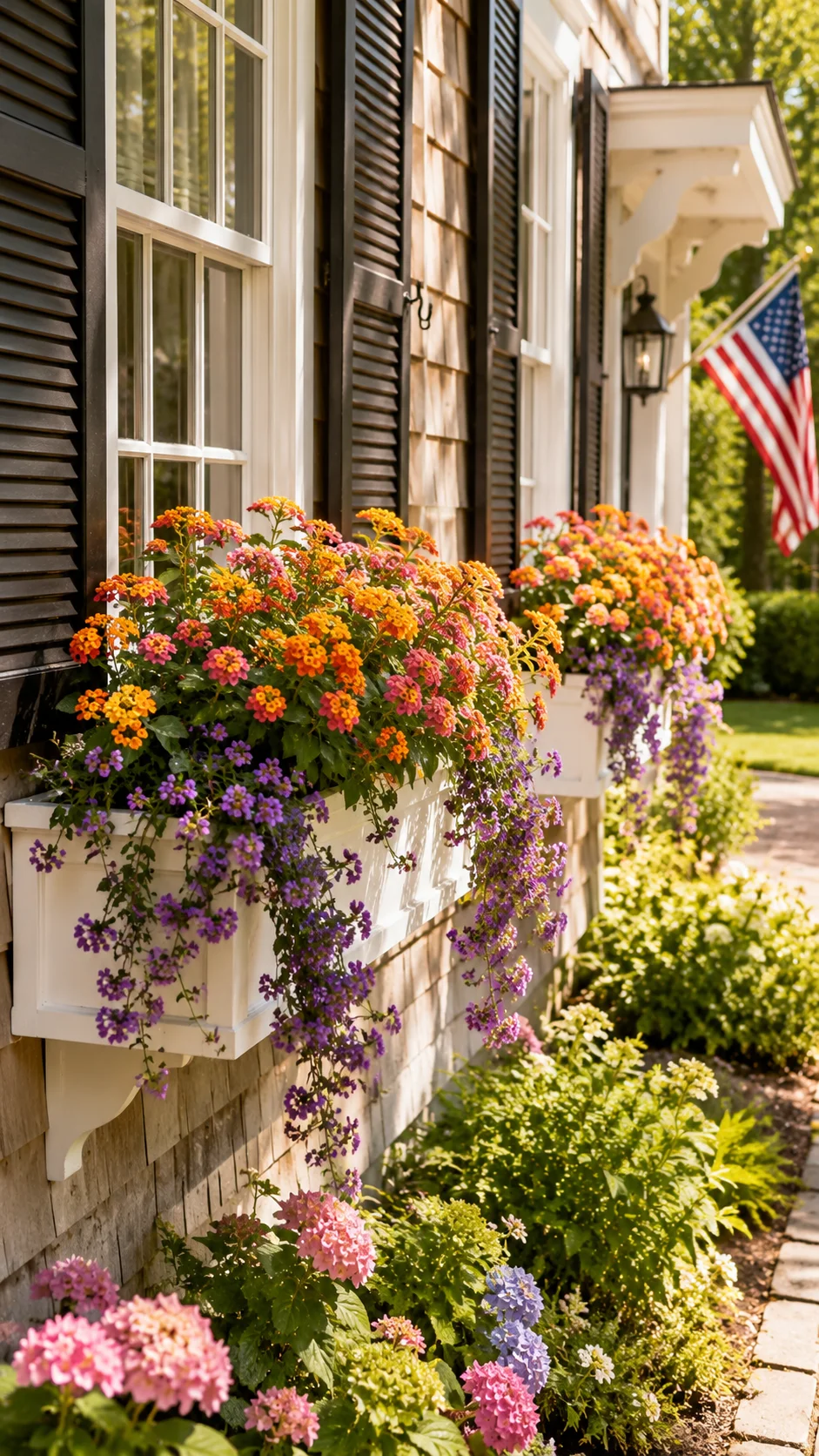 Window Boxes Overflowing with Lantana