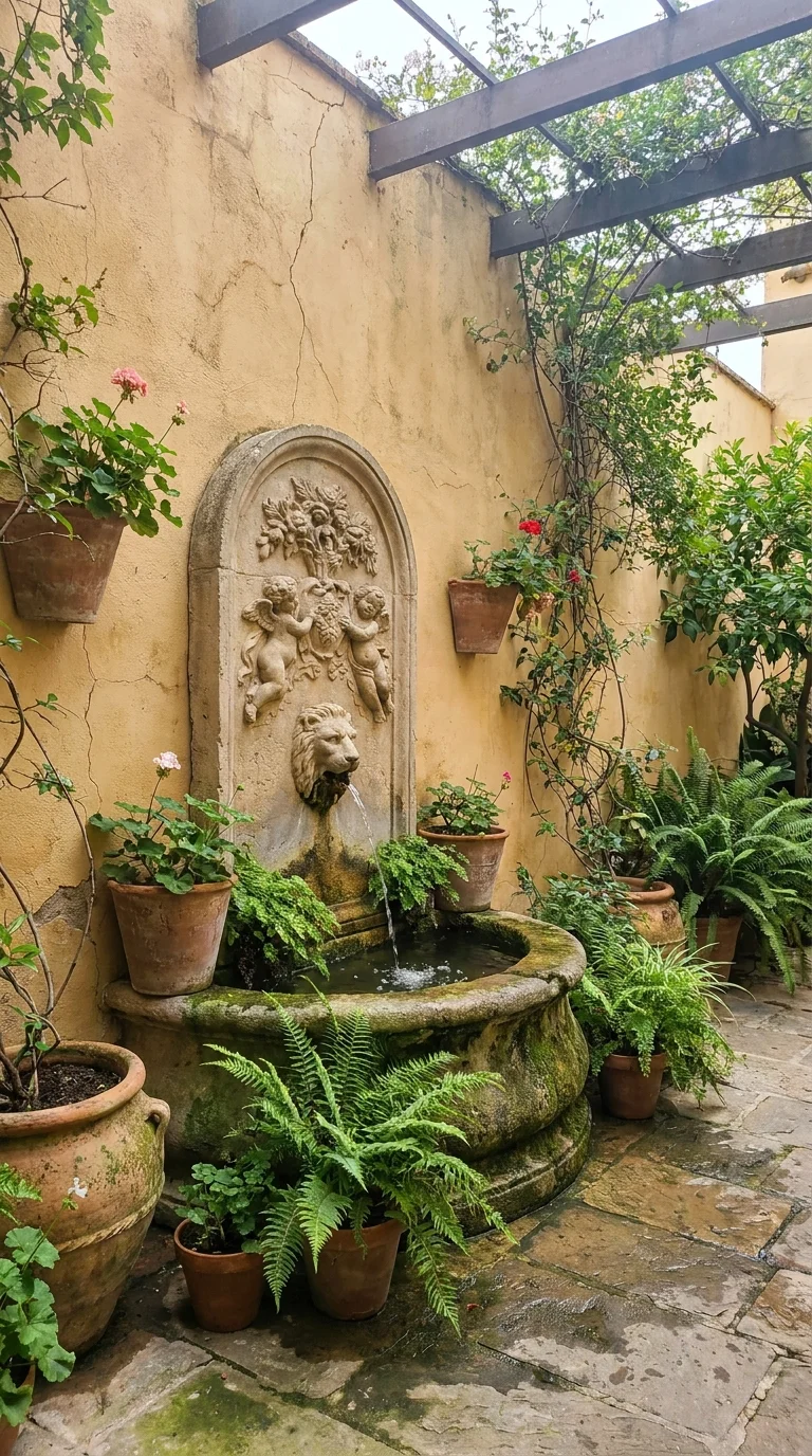 Create a Focal Point with a Wall Fountain or Basin