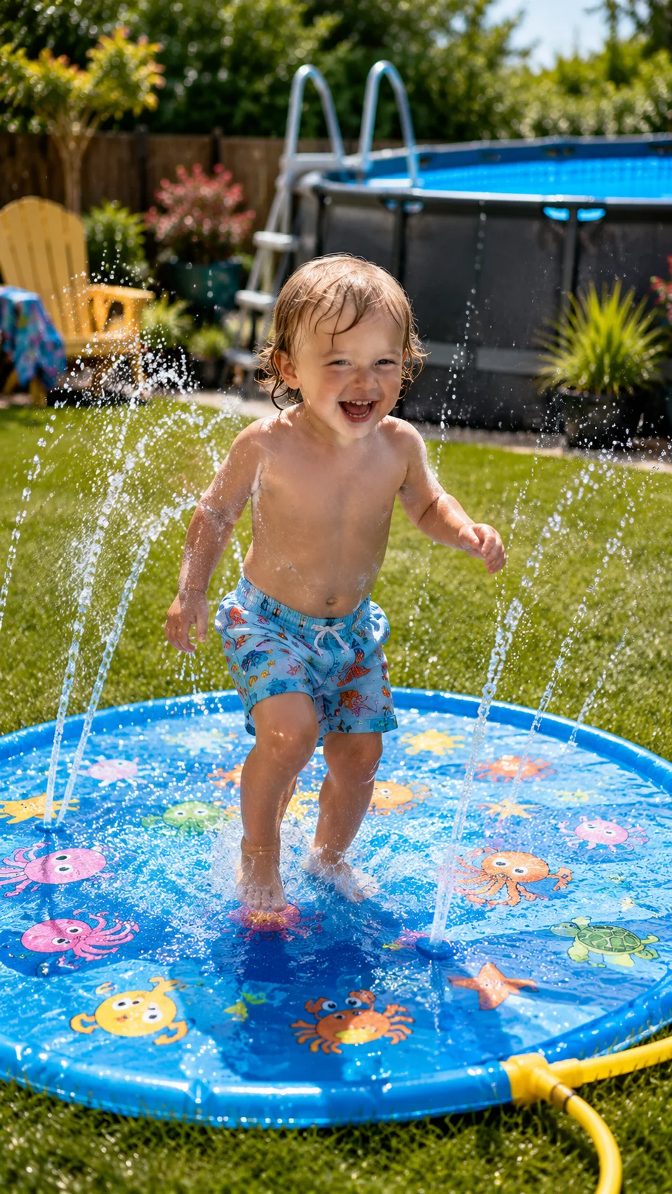 Set Up a DIY Splash Pad for Toddlers Next to the Pool