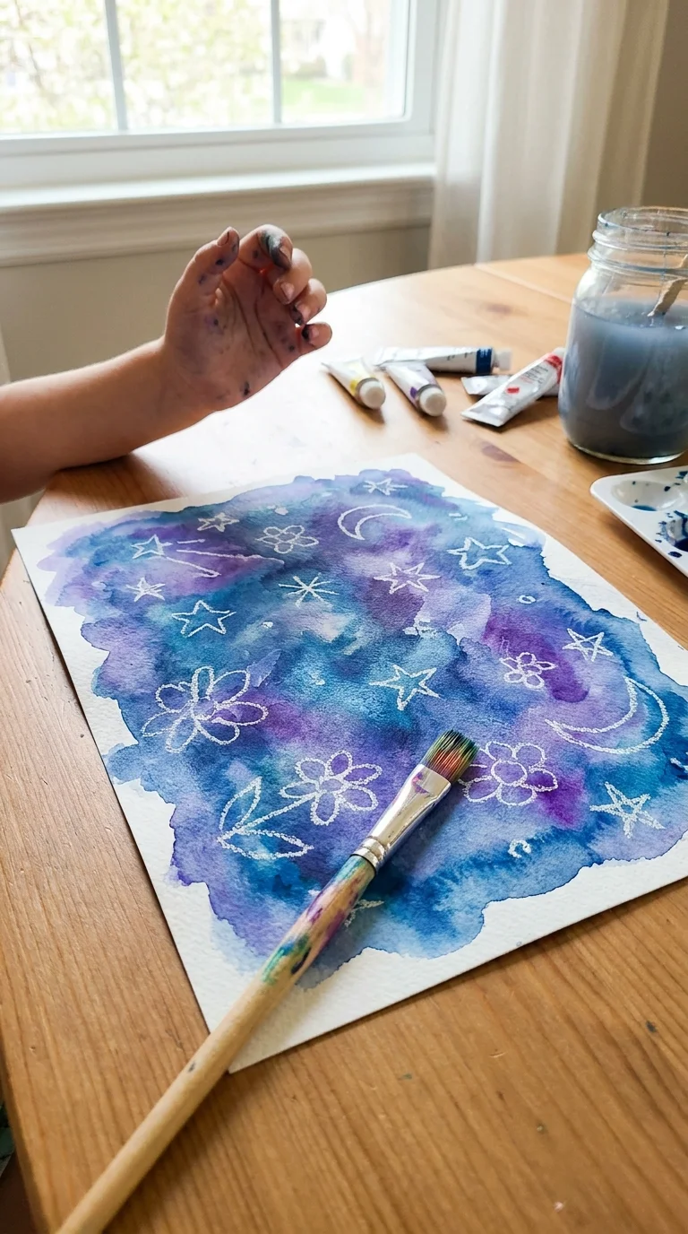 Watercolor Resist Paintings