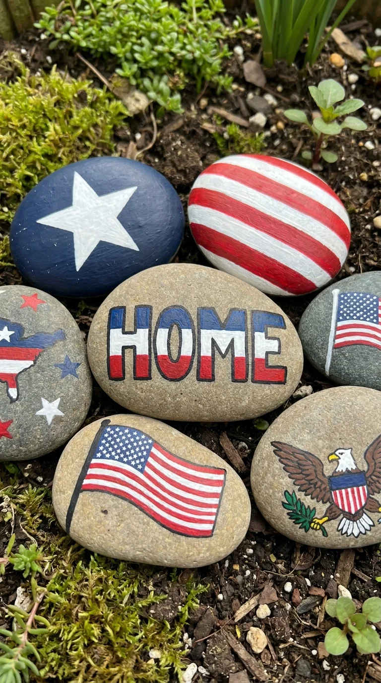 Americana-Style Painted Rocks