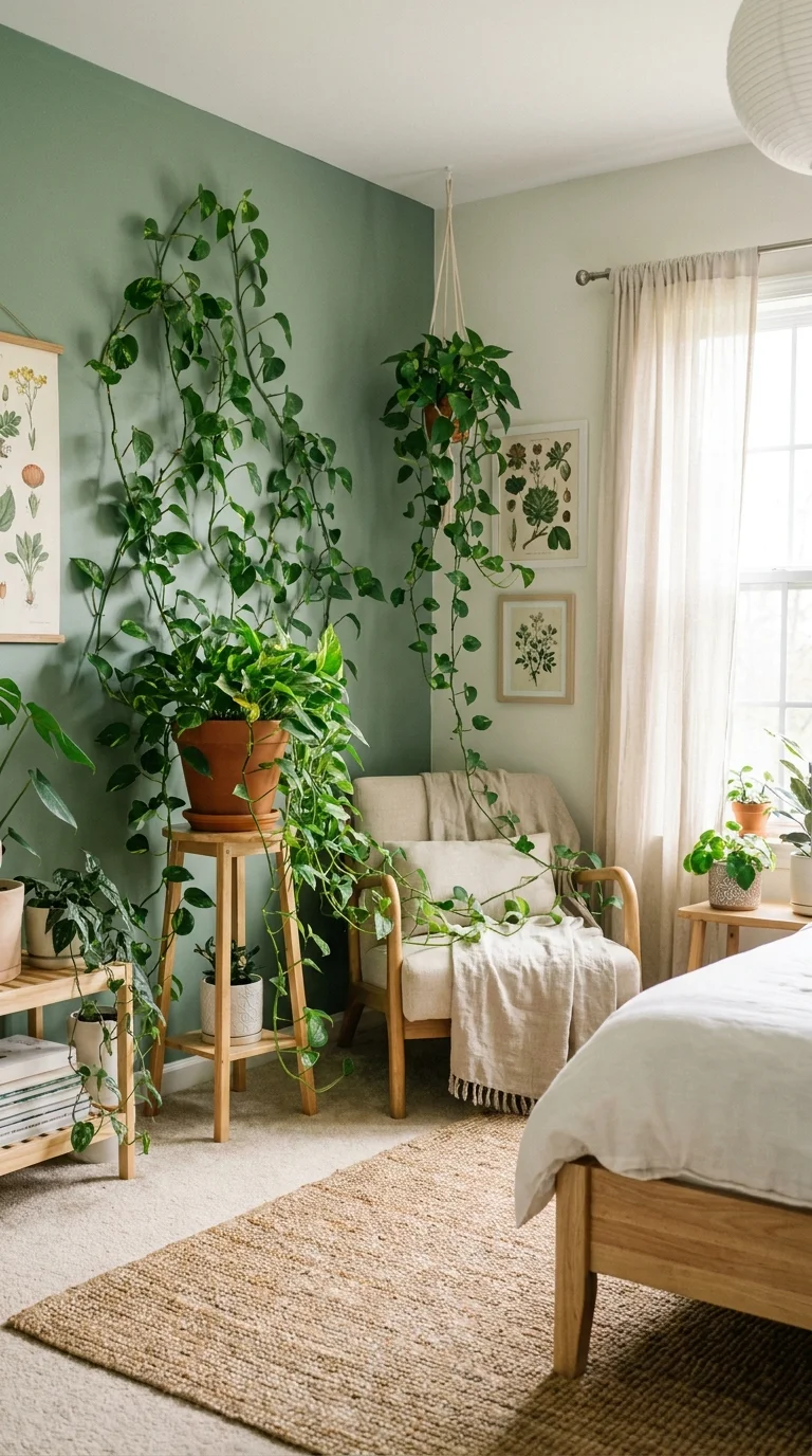 The Plant-Forward Sage Bedroom