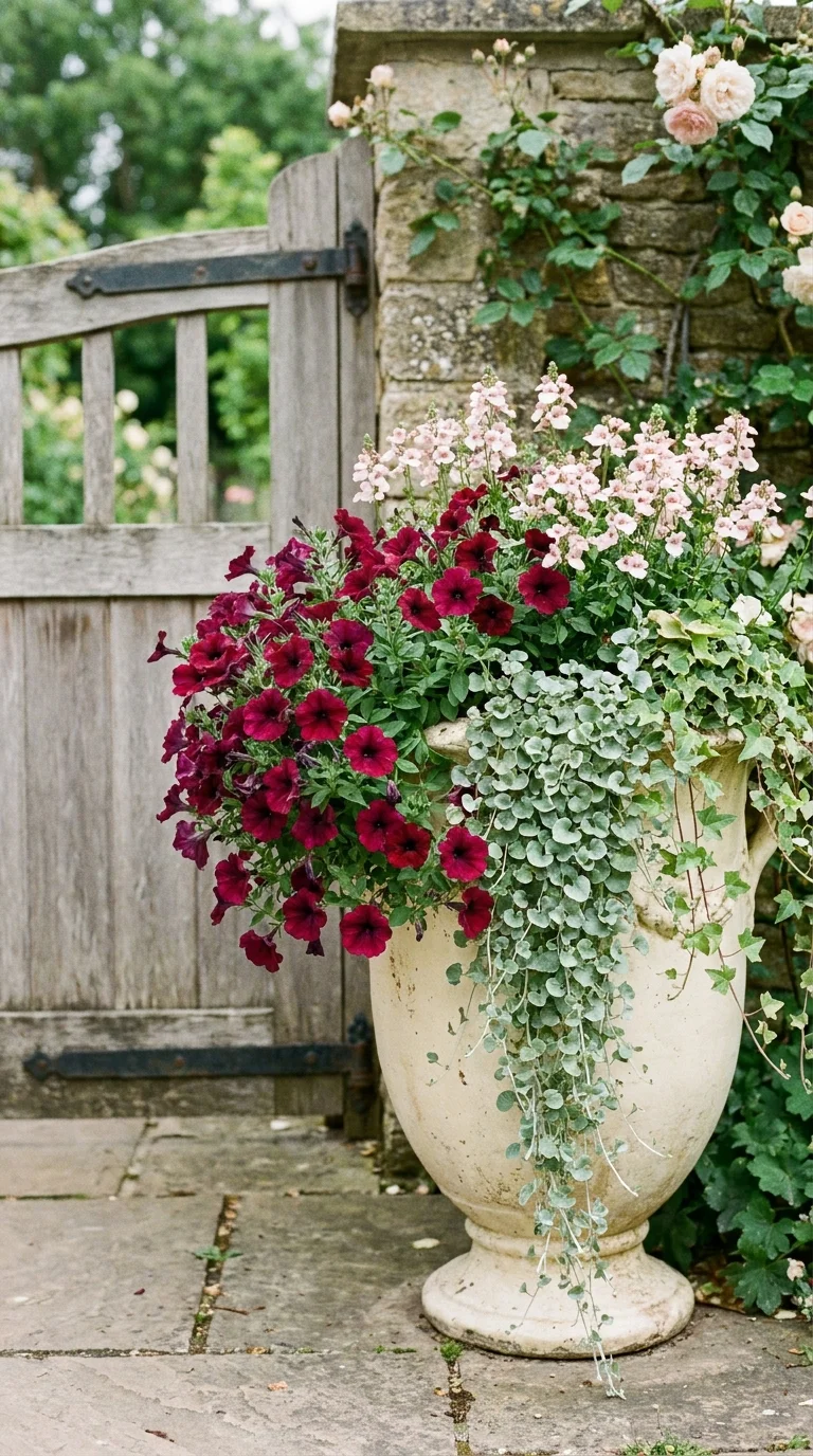 Burgundy Petunias for Colorful Containers
