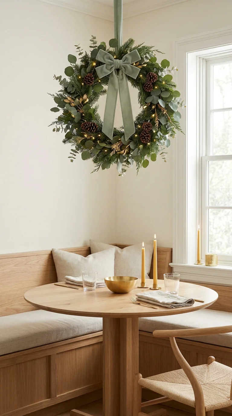 Add a Small Hanging Christmas Wreath