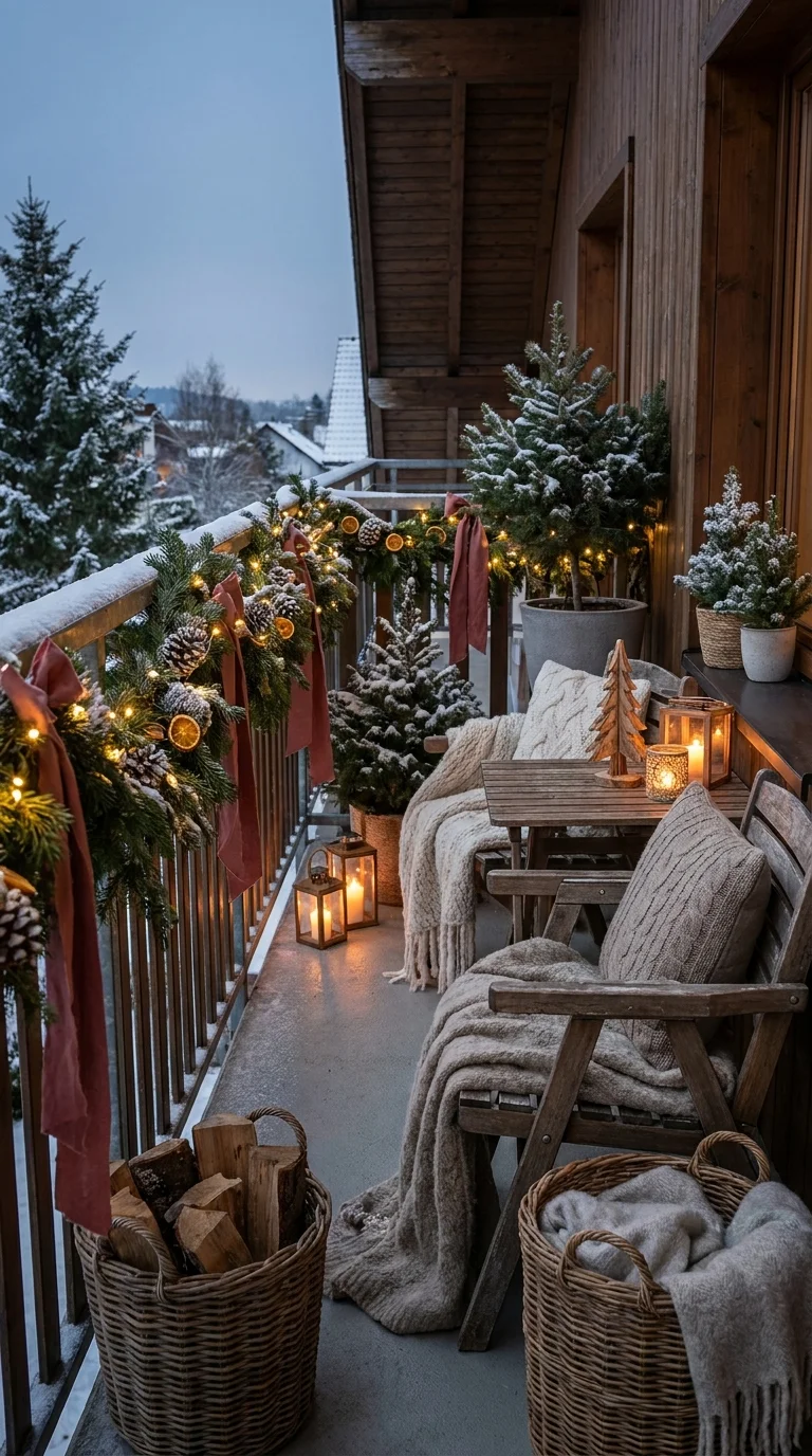 Create a Rustic Christmas Balcony