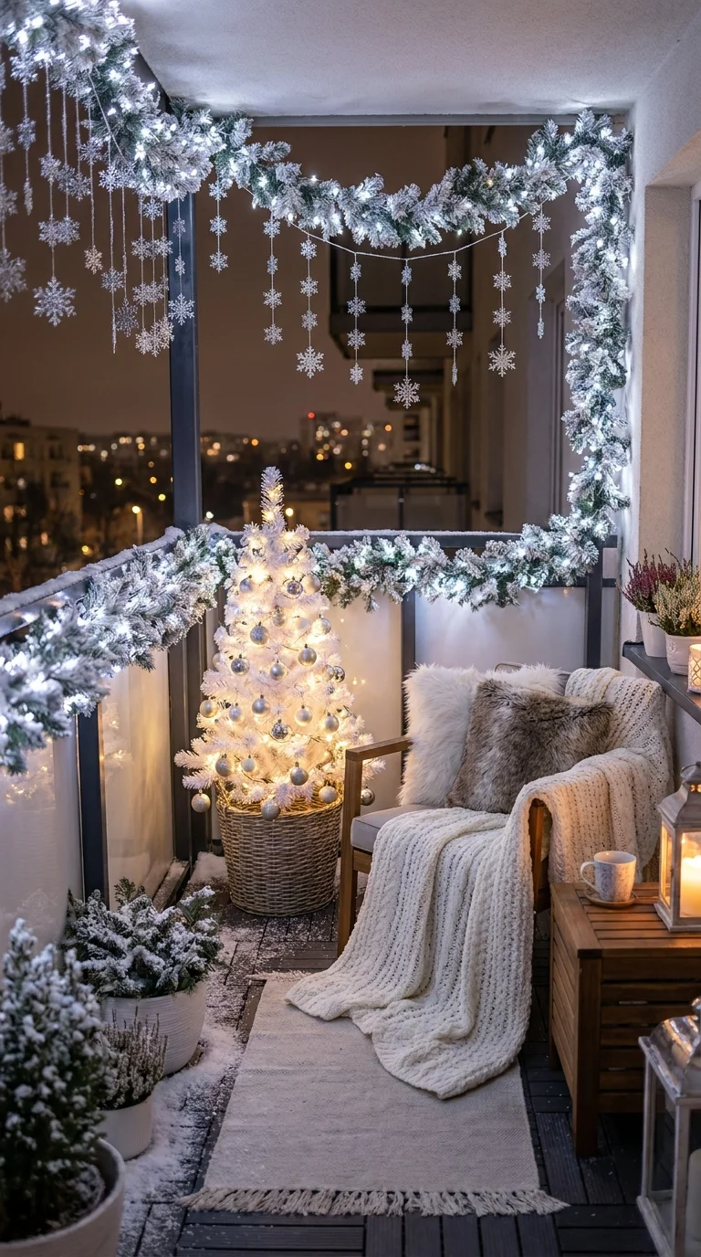 Turn the Balcony Into a Mini Winter Wonderland